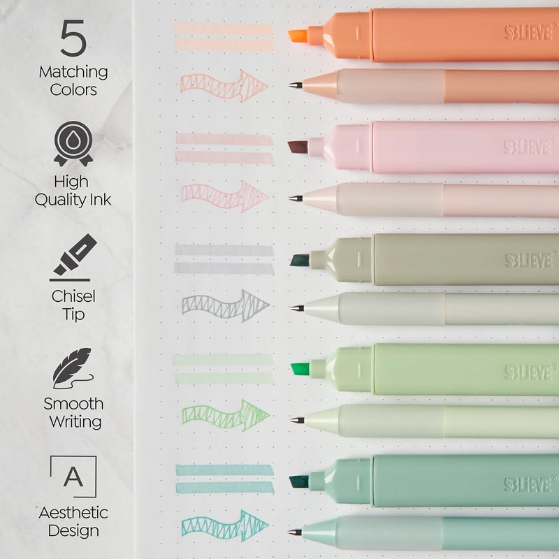 Believe - Aesthetic Highlighters and Gel Pens With Soft Ink And Tip, Bible Highlighters and Pens No Bleed, Dry Fast Easy to Hold, for Bible Journaling Planner School Supplies (Pastel Muted, Multicolor) - Image 2